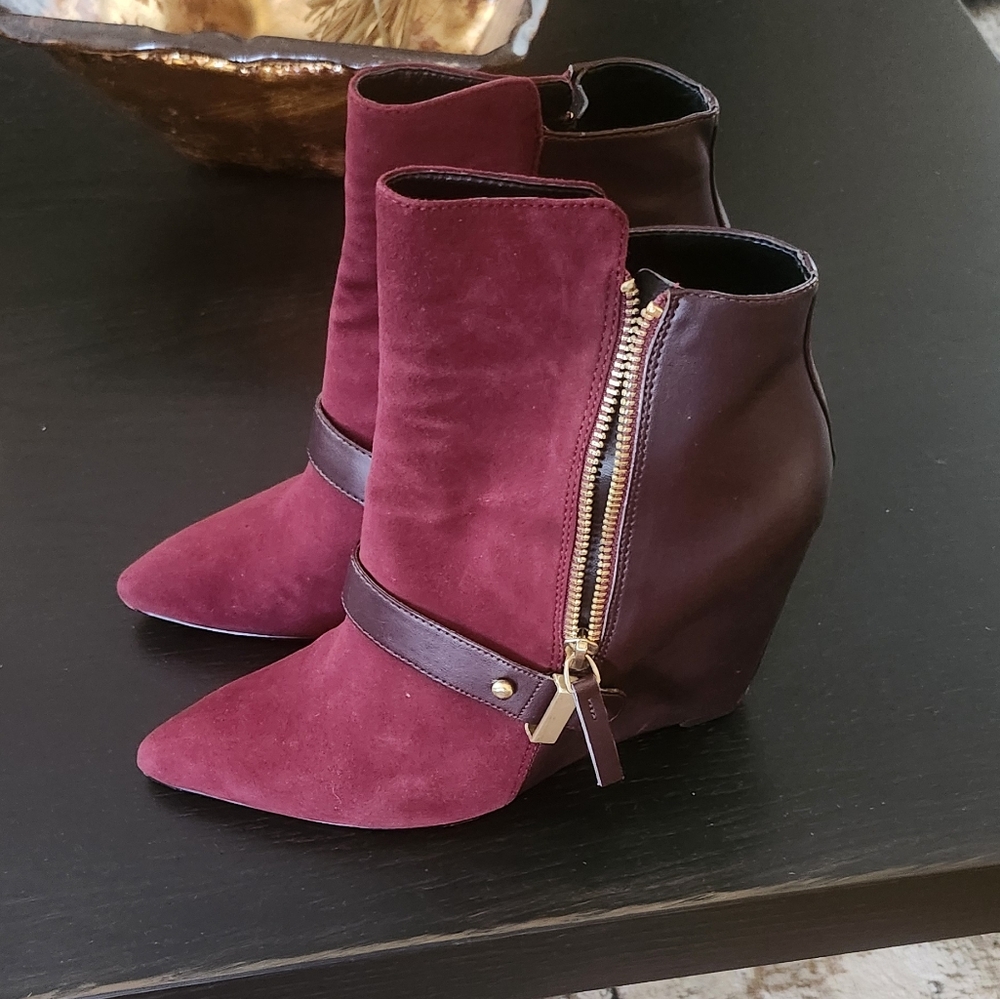 William Rast Burgundy Ankle Booties